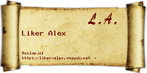 Liker Alex névjegykártya